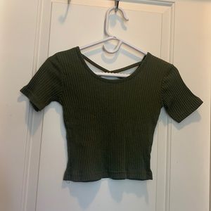 Olive green crop top